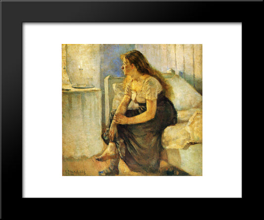 Morning 20x24 Black Modern Wood Framed Art Print Poster by Munch, Edvard