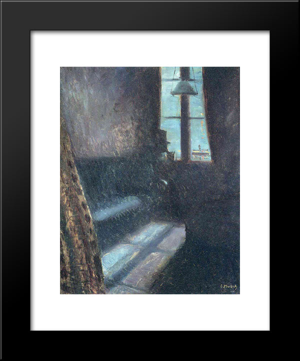 Night 20x24 Black Modern Wood Framed Art Print Poster by Munch, Edvard