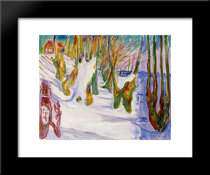 Old Trees 20x24 Black Modern Wood Framed Art Print Poster by Munch, Edvard