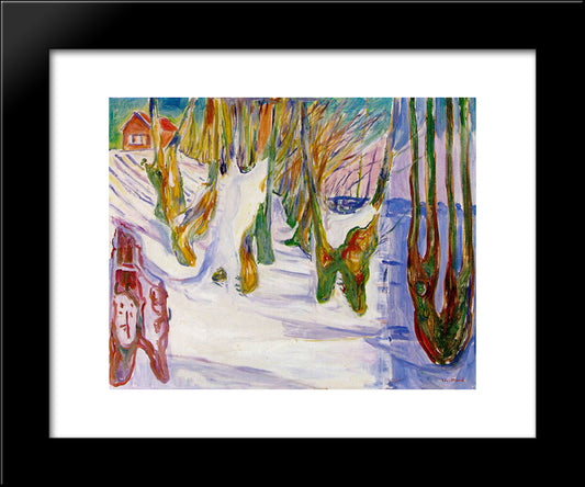 Old Trees 20x24 Black Modern Wood Framed Art Print Poster by Munch, Edvard