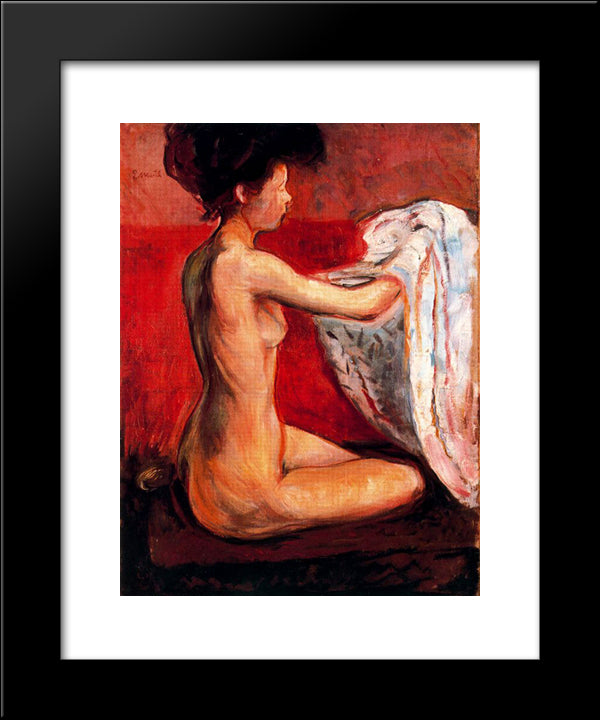 Paris Nude 20x24 Black Modern Wood Framed Art Print Poster by Munch, Edvard