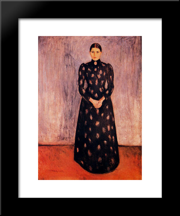 Portrait Of Inger Munch 20x24 Black Modern Wood Framed Art Print Poster by Munch, Edvard