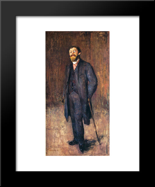 Portrait Of The Painter Jensen Hjell 20x24 Black Modern Wood Framed Art Print Poster by Munch, Edvard