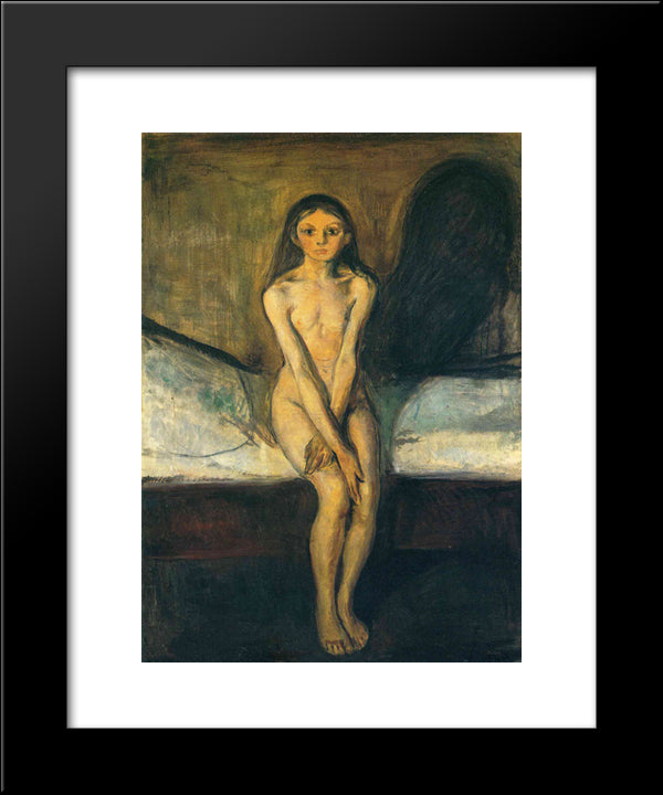 Puberty 20x24 Black Modern Wood Framed Art Print Poster by Munch, Edvard