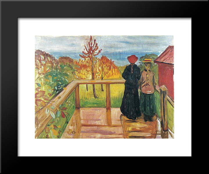 Rain 20x24 Black Modern Wood Framed Art Print Poster by Munch, Edvard