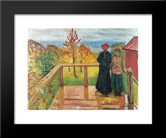 Rain 20x24 Black Modern Wood Framed Art Print Poster by Munch, Edvard