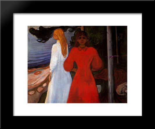 Red And White 20x24 Black Modern Wood Framed Art Print Poster by Munch, Edvard