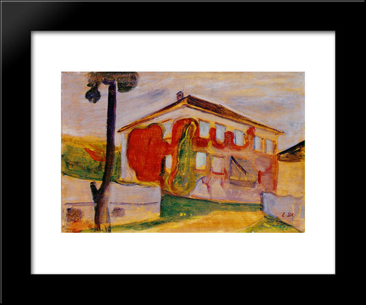Red Creeper 20x24 Black Modern Wood Framed Art Print Poster by Munch, Edvard