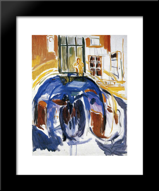 Self-Portrait During Eye Disease Ii. 20x24 Black Modern Wood Framed Art Print Poster by Munch, Edvard
