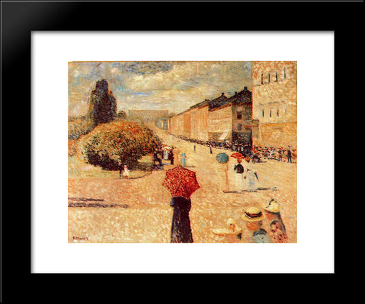 Spring Day On Karl Johan Street 20x24 Black Modern Wood Framed Art Print Poster by Munch, Edvard