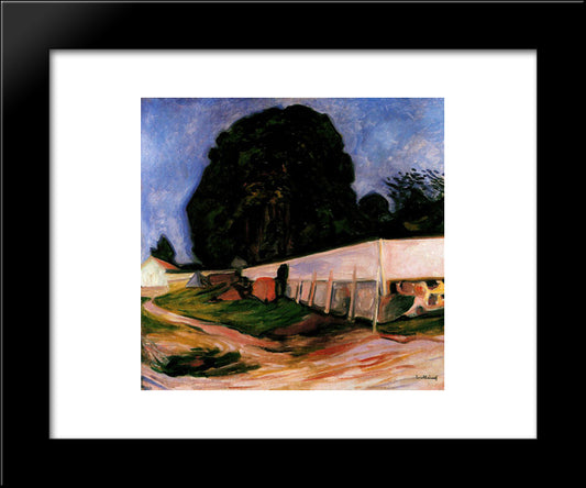 Summer Night At Aasgaardstrand 20x24 Black Modern Wood Framed Art Print Poster by Munch, Edvard