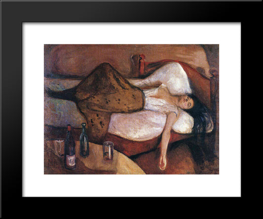 The Day After 20x24 Black Modern Wood Framed Art Print Poster by Munch, Edvard