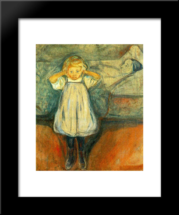 The Dead Mother 20x24 Black Modern Wood Framed Art Print Poster by Munch, Edvard