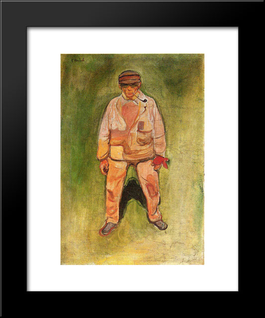 The Fisherman 20x24 Black Modern Wood Framed Art Print Poster by Munch, Edvard