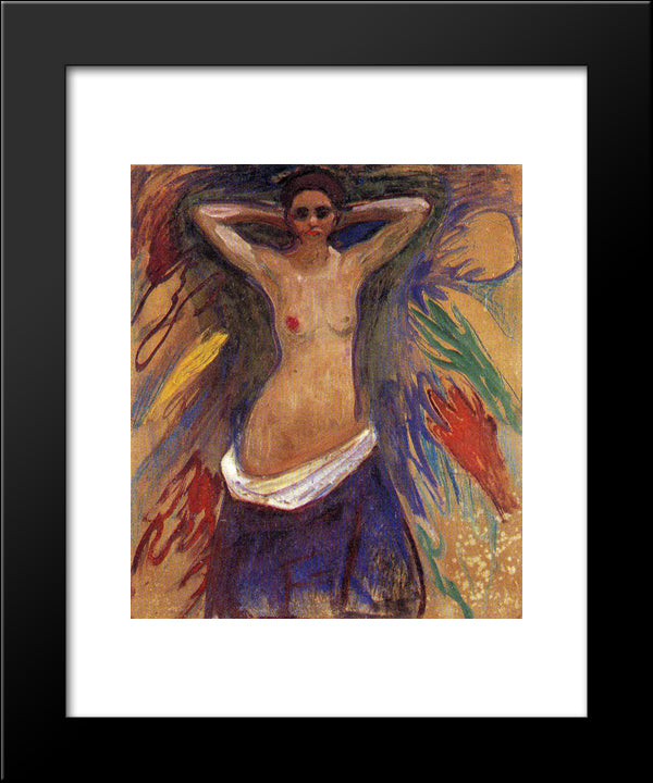 The Hands 20x24 Black Modern Wood Framed Art Print Poster by Munch, Edvard