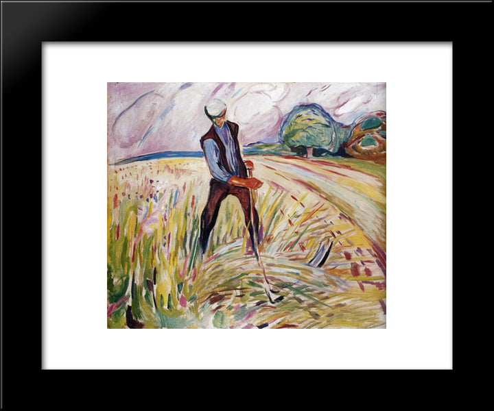 The Haymaker 20x24 Black Modern Wood Framed Art Print Poster by Munch, Edvard