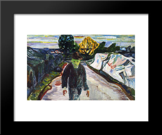 The Murderer 20x24 Black Modern Wood Framed Art Print Poster by Munch, Edvard