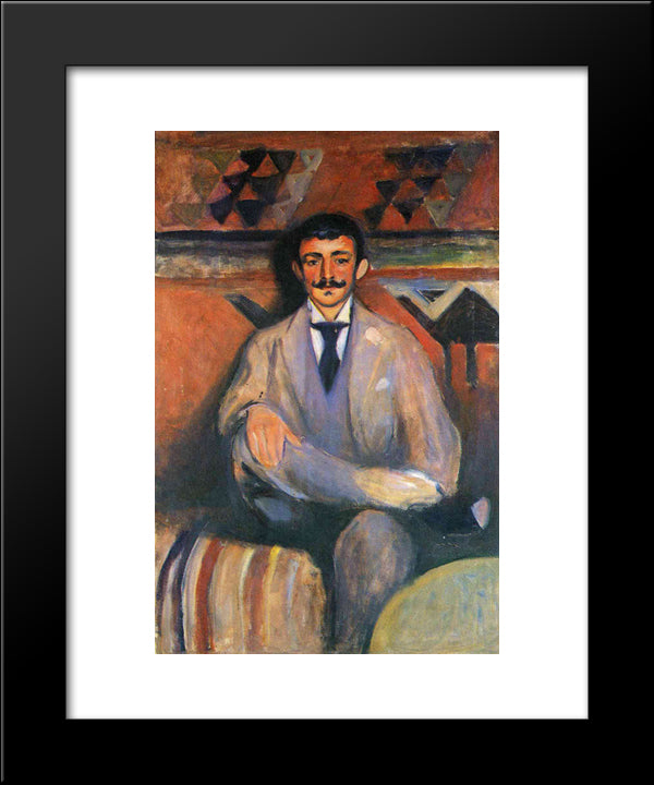 The Painter Jacob Bratland 20x24 Black Modern Wood Framed Art Print Poster by Munch, Edvard