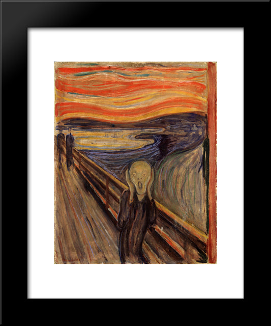 The Scream 20x24 Black Modern Wood Framed Art Print Poster by Munch, Edvard