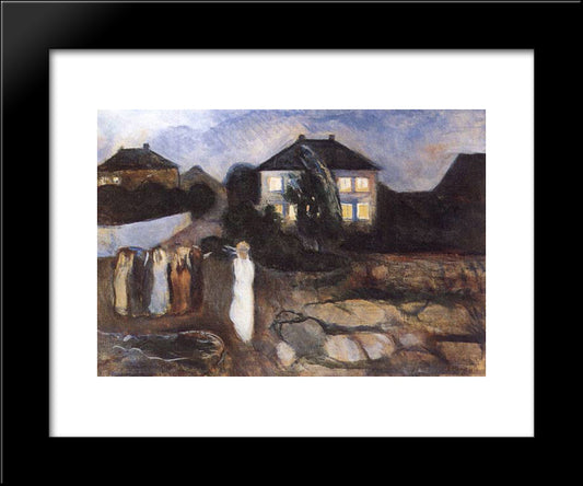 The Storm 20x24 Black Modern Wood Framed Art Print Poster by Munch, Edvard