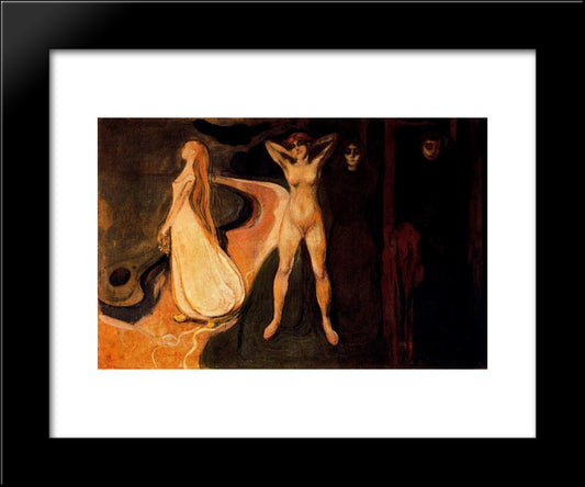 The Three Stages Of Woman (Sphinx). 20x24 Black Modern Wood Framed Art Print Poster by Munch, Edvard