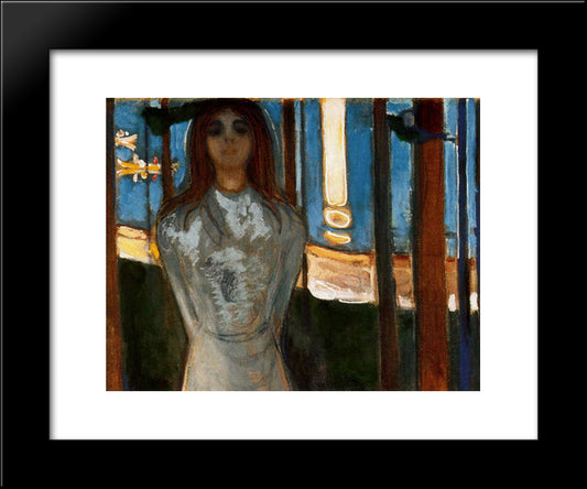 The Voice Summer Night 20x24 Black Modern Wood Framed Art Print Poster by Munch, Edvard