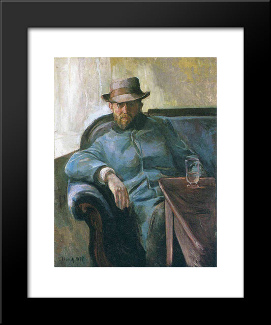 Writer Hans Jaeger 20x24 Black Modern Wood Framed Art Print Poster by Munch, Edvard