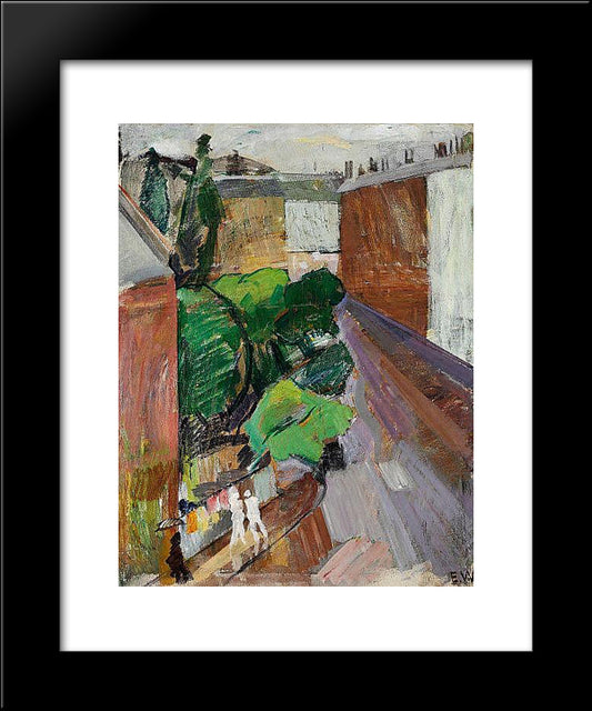 Fra Classensgade, Regnvejr 20x24 Black Modern Wood Framed Art Print Poster by Weie, Edvard