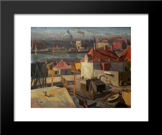 View Over Wilder'S Square, Christianshavn 20x24 Black Modern Wood Framed Art Print Poster by Weie, Edvard