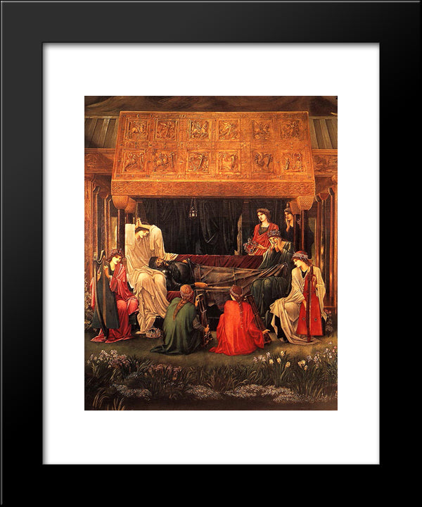 Arthur In Avalon 20x24 Black Modern Wood Framed Art Print Poster by Burne Jones, Edward