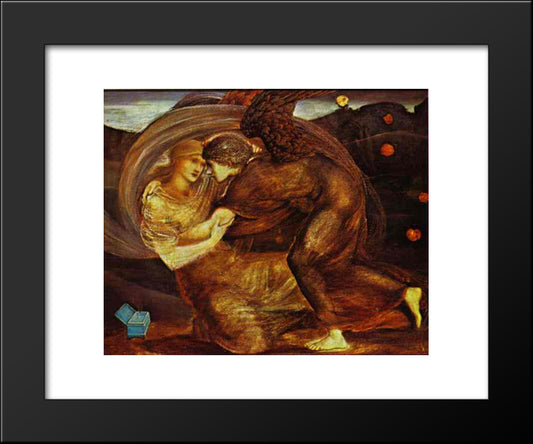 Cupid Delivering Psyche 20x24 Black Modern Wood Framed Art Print Poster by Burne Jones, Edward