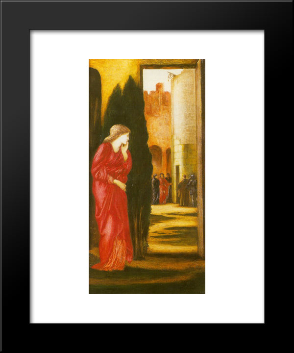 Danae And The Brazen Tower 20x24 Black Modern Wood Framed Art Print Poster by Burne Jones, Edward