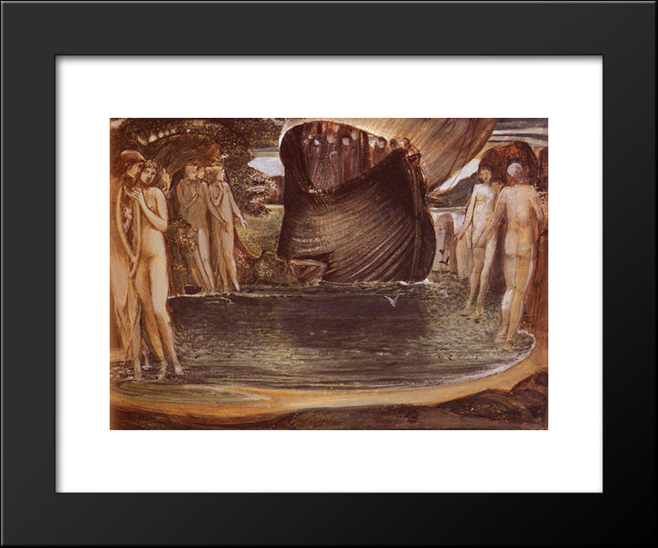 Design For The Sirens 20x24 Black Modern Wood Framed Art Print Poster by Burne Jones, Edward