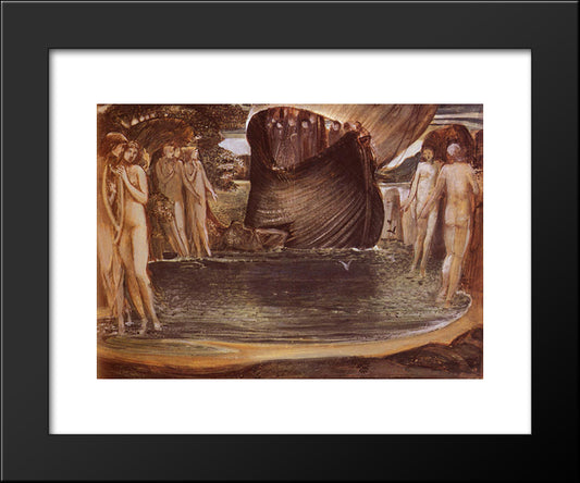 Design For The Sirens 20x24 Black Modern Wood Framed Art Print Poster by Burne Jones, Edward