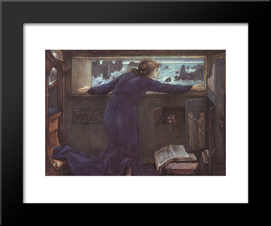 Dorigen Of Britain Waiting For The Return Of Her Husband 20x24 Black Modern Wood Framed Art Print Poster by Burne Jones, Edward