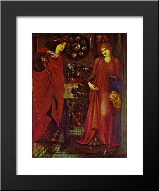 Fair Rosamond And Queen Eleonor 20x24 Black Modern Wood Framed Art Print Poster by Burne Jones, Edward