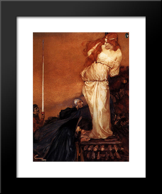 Guinevere Rescued By Lancelot 20x24 Black Modern Wood Framed Art Print Poster by Burne Jones, Edward