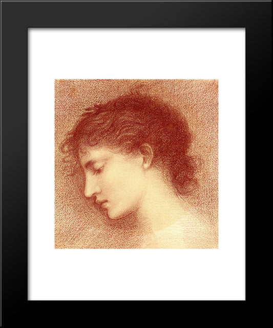 Head Study Of Maria Zambaco (The Wine Of Circe) 20x24 Black Modern Wood Framed Art Print Poster by Burne Jones, Edward