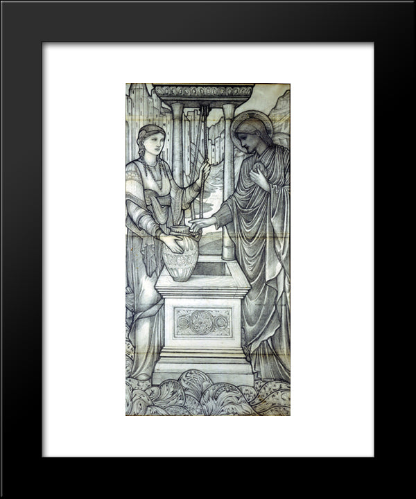 Jesus And Woman At The Well 20x24 Black Modern Wood Framed Art Print Poster by Burne Jones, Edward