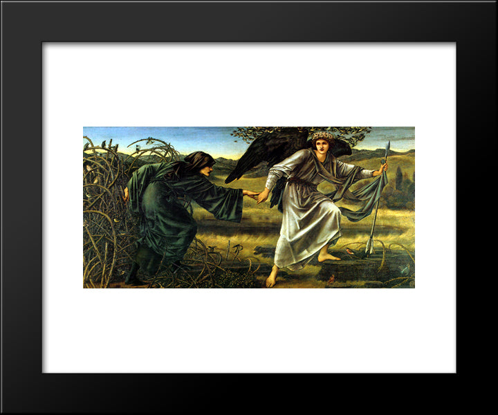 Love Leading The Pilgrim 20x24 Black Modern Wood Framed Art Print Poster by Burne Jones, Edward