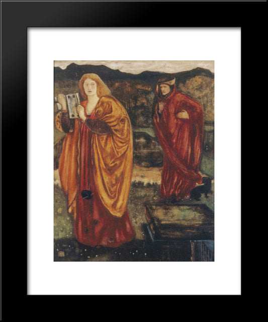 Merlin And Nimue 20x24 Black Modern Wood Framed Art Print Poster by Burne Jones, Edward