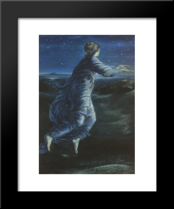 Night 20x24 Black Modern Wood Framed Art Print Poster by Burne Jones, Edward