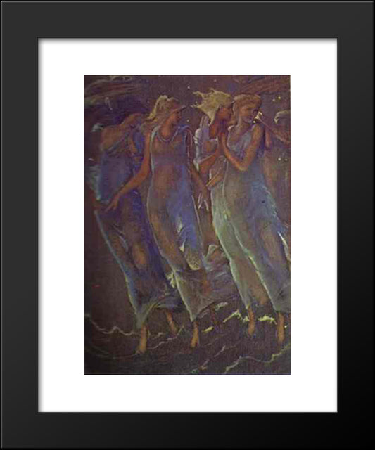 Nymphs Of The Stars 20x24 Black Modern Wood Framed Art Print Poster by Burne Jones, Edward