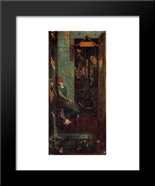 Owain Departs From Landine 20x24 Black Modern Wood Framed Art Print Poster by Burne Jones, Edward