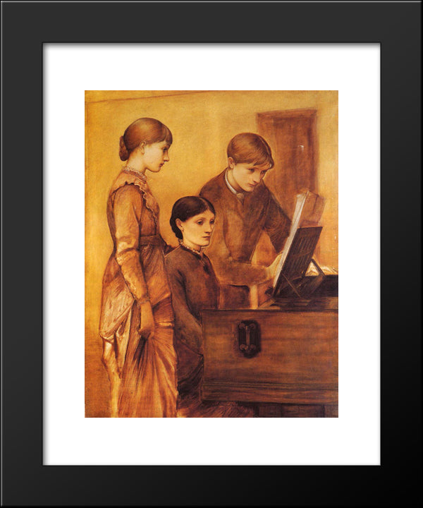 Portrait Group Of The Artists Family 20x24 Black Modern Wood Framed Art Print Poster by Burne Jones, Edward