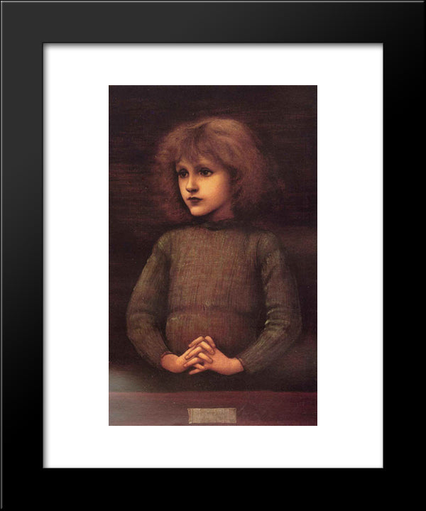 Portrait Of A Young Boy 20x24 Black Modern Wood Framed Art Print Poster by Burne Jones, Edward