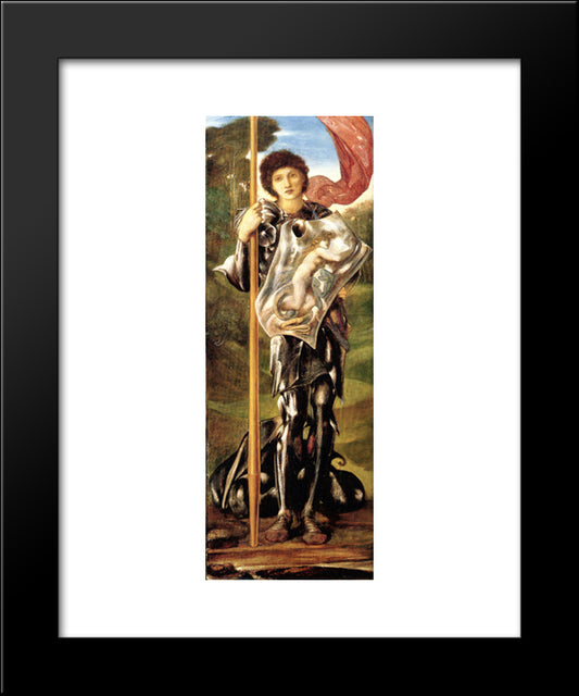 Saint George 20x24 Black Modern Wood Framed Art Print Poster by Burne Jones, Edward