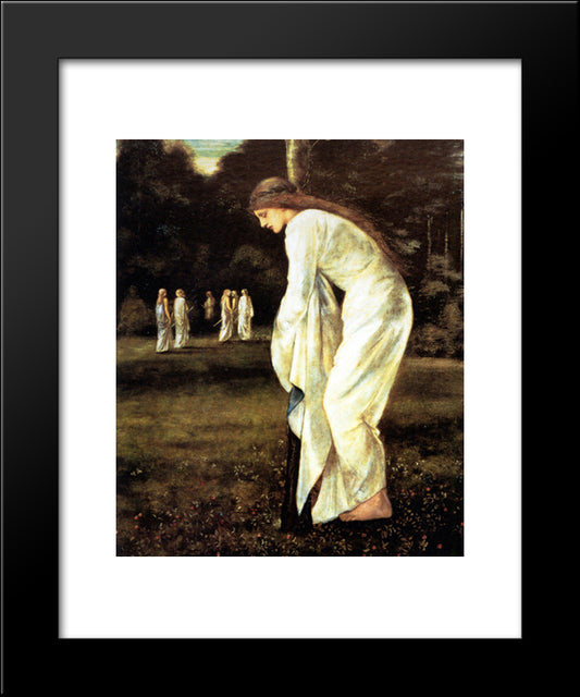 Saint George And The Dragon The Princess Tied To The Tree 20x24 Black Modern Wood Framed Art Print Poster by Burne Jones, Edward