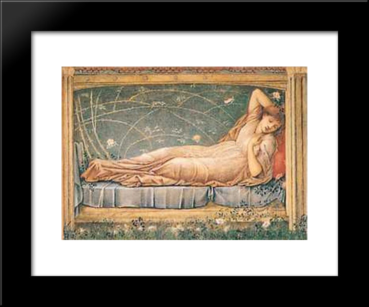 Sleeping Beauty 20x24 Black Modern Wood Framed Art Print Poster by Burne Jones, Edward