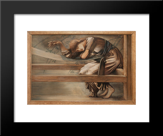 Study For The Garden Court 20x24 Black Modern Wood Framed Art Print Poster by Burne Jones, Edward